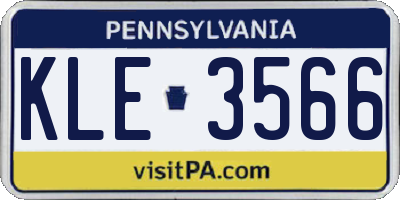 PA license plate KLE3566