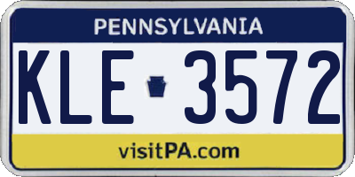PA license plate KLE3572