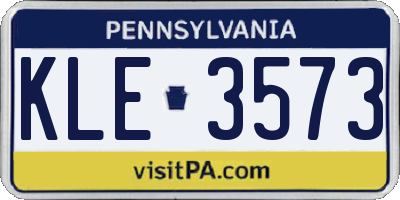 PA license plate KLE3573