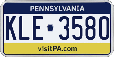 PA license plate KLE3580
