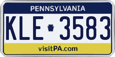 PA license plate KLE3583