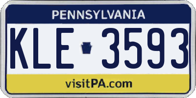 PA license plate KLE3593