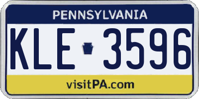 PA license plate KLE3596