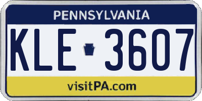 PA license plate KLE3607