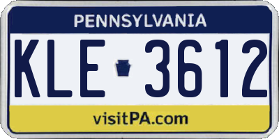 PA license plate KLE3612
