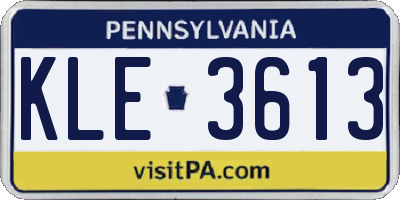 PA license plate KLE3613