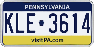 PA license plate KLE3614