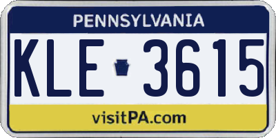 PA license plate KLE3615