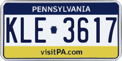 PA license plate KLE3617
