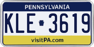 PA license plate KLE3619