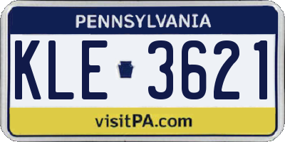 PA license plate KLE3621
