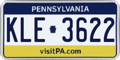 PA license plate KLE3622