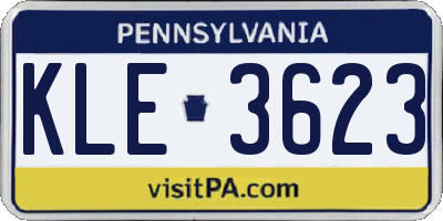 PA license plate KLE3623