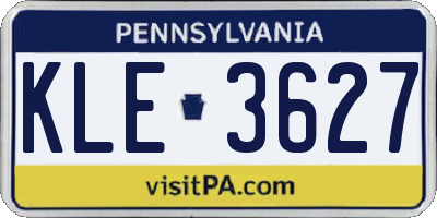 PA license plate KLE3627