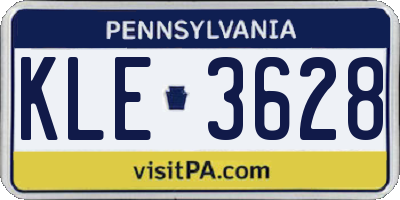 PA license plate KLE3628