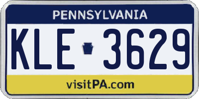 PA license plate KLE3629
