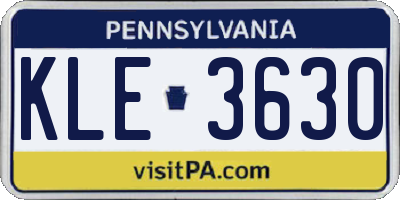 PA license plate KLE3630