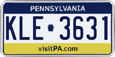 PA license plate KLE3631