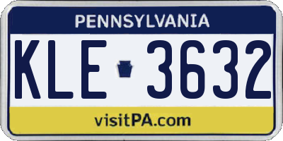 PA license plate KLE3632
