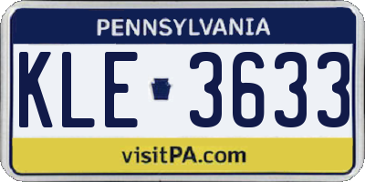 PA license plate KLE3633