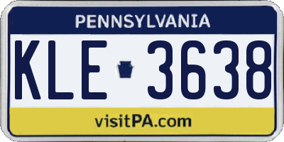PA license plate KLE3638
