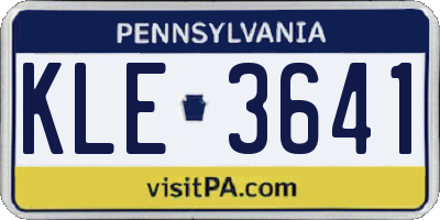 PA license plate KLE3641