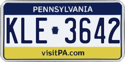 PA license plate KLE3642