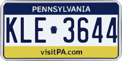 PA license plate KLE3644