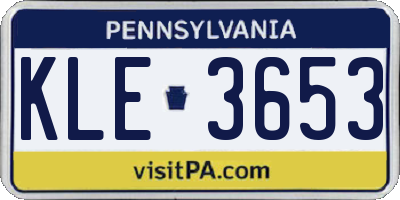 PA license plate KLE3653