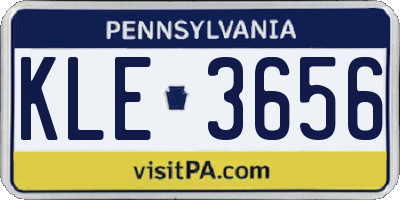 PA license plate KLE3656