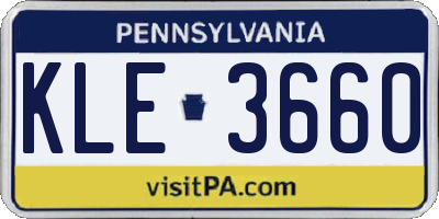 PA license plate KLE3660