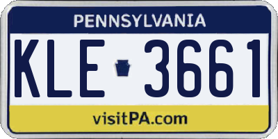 PA license plate KLE3661