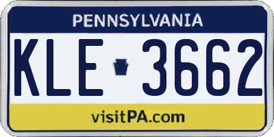 PA license plate KLE3662