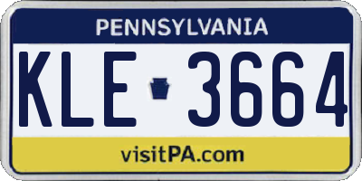 PA license plate KLE3664