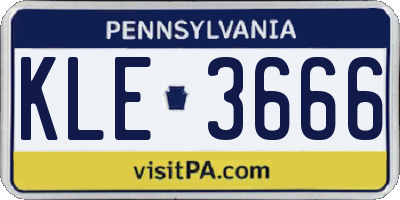 PA license plate KLE3666