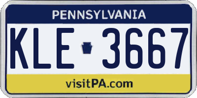 PA license plate KLE3667