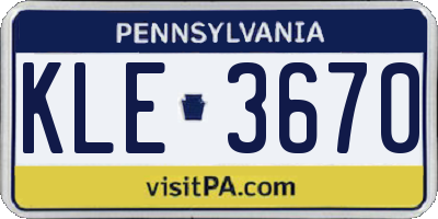PA license plate KLE3670
