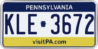 PA license plate KLE3672