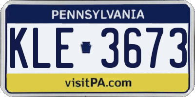 PA license plate KLE3673