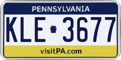 PA license plate KLE3677