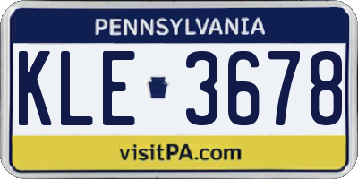 PA license plate KLE3678
