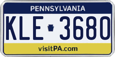 PA license plate KLE3680