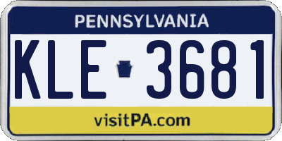 PA license plate KLE3681