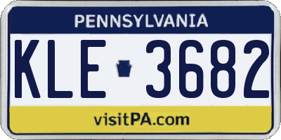 PA license plate KLE3682