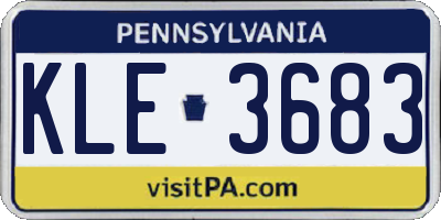 PA license plate KLE3683