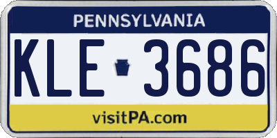 PA license plate KLE3686