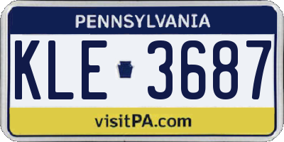 PA license plate KLE3687