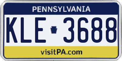 PA license plate KLE3688