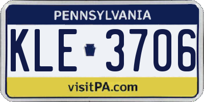 PA license plate KLE3706