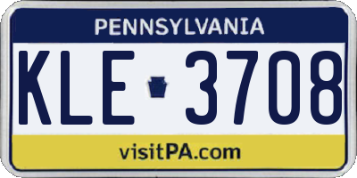 PA license plate KLE3708